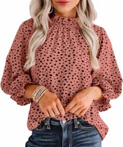 Women Polka Dot Long Sleeve Top MT43